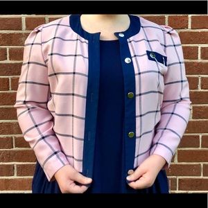Vintage Light Pink & Blue Jacket w/ Silver Details